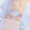 Bs Bee Sister Women Luxury Brand Watch Rose Gold Watch Women Quartz Diamond Women Wristwatches With Bracelet Montre Femme 210527
