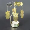 Świeczki Uchwyty Rotary Spinning Tealight Romantyczny Metal Herbata Light Holder Carousel Christmas Gift Decoration Xmas # P3