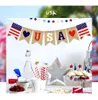 EUA Swallowtail Banners Independence Day String Flags Letras Bunting 4th of Julho Decoração Festa Zyy827