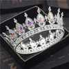 Sposa cristallo marrone regina metallo dorato diademi corone spettacolo nuziale diadema testa ornamento gioielli per capelli da sposa X0625