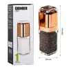 Fashion Pepper Grinder 180ml Premium Glass Bottle Salt and Shakers with Ceramic Spice Kitchen Mill Gold 210713