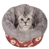 Vinter varm husdjur katt säng djup sömn kull runda bo blomma dekor tvättbar enkel ren kennel sängar möbler