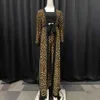 Clocolor Mulheres Terno Conjuntos Sexy Leopardo Imprimir Senhoras Primavera Outono de Manga Longa Coat Pantsuits Casual Moda Calças Roupas X0428