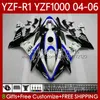 오토바이 Bodywork for Yamaha Yzf-R1 Yzf R 1 1000 CC 2004-2006 Bodys 89no.69 YZF1000 YZF R1 1000CC YZFR1 04 05 06 YZF-1000 2004 2005 2006 OEM 페어링 키트 블루 화이트