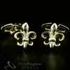 Boutons de manchette SPARTA Gold Electroplated 3D French Royal Emblem Boutons de manchette pour hommes + boutons en métal