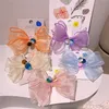 2021 accessori per capelli principessa ragazza dolce semplice e bella colorata con fiocco in organza con paillettes della nuova Corea per bambini