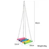 5/6 pièces pour perroquet jouets support fournitures en bois suspendu Cage balançoire pont suspendu oiseau jouet ensemble vent carillons