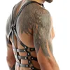 Bälten Mens Nightclub Sexig Party Body Chest Harness Buckle Pu Leather Punk Gothic Metal ORING HALER SHOULDE BELD9353621
