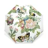 Full Automatic Butterfly Umbrella Three Folding Flower Women Kids Parasol Rain Gear Guarda Chuva Paragua 210721