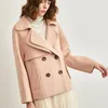 Misto lana da donna 2022 Cappotto corto in panno a doppia faccia a spina di pesce di alta gamma Zero Cashmere Woolen Bery22