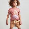 OUUF Toddler Filles et garçons T-shirt à manches courtes Funny Animal Modèle Dessin animé Tops Enfants Marque Vêtements 210619