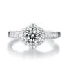 Anel 65mm 1 ct flor florescendo excelente passagem de diamante teste d cor moissanite anéis para mulheres princesa
