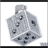 Iced Out Dice for Men Women Luxury Designer Mens Bling Diamond Cube Pingents Gold Silver Zircon J￳ias Love B2en Colares W69ms