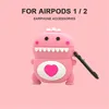 3D Cute Cartoon Fodraler Dragon Green Pink Bluetooth Earphone Tillbehör Mjukt silikonskyddskåpa för Apple AirPods 1 2 Pro 3 Fall hörlurslåda