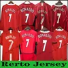 Man 03 04 05 06 07 08 United RONALDO Långärmad Retro UCL finalmatch hemma Manchester Jersey Utd BECKHAM CANTONA KEANE SCHOLES GIGGS klassiska kortärmade unifom