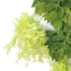 Ghirlande di fiori decorativi - Glicine di fiori artificiali Lungo 75 cm Budino di tofu a Kinuka Finto albero Rattan Decorazione del soffitto di nozze (verde)