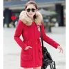 Korea Mode Frauen Schlank Mit Kapuze Dicke Warme Lange Mantel Alle-Matched Casual Baumwolle Jaket Frauen Grün Parkas Winter Mäntel d249 210512