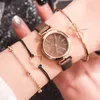 Wristwatches Kobiety Zegarki Podwójne Wybieranie Drukuj Moda Mały Delikatny Europejski Piękno Proste Przypadkowe Bransoletka Zegarek Zegarek Damski 2021Jan