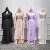 Etniska kläder Solid Open Abaya Kimono Dubai Turkiet Kaftan Muslim Cardigan Abayas Klänningar För Kvinnor Fritidskläder Femme Kaftan Islam