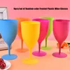 Mugs 6pcs/set Disposable Frosted Plastic Wine Glasses Cocktail Champagne Goblet For Bar Party
