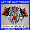 오토바이 페어링 For Aprilia RSV 1000 R 1000R RSV1000R MILLE RV60 COWLING 9NO.0 RRV-1000 RSV1000 R RR 03 04 05 06 RSV1000RR 2003 2004 2005 2006 바디 키트 레드 은빛