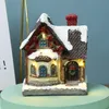 Christmas Decorations Decoration Led Luminous Hut Village House Building Resin Home Display Party Ornament Holiday Gift Decor Orna239z