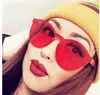 lunettes de soleil sans monture uniques femmes 2018 produits tendances de haute qualité rouge jaune violet violet orange sans cadre oculos feminino