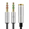 Cavo microfono sdoppiatore per cuffie per cuffie da computer da 3,5 mm femmina a 2 doppi maschi microfono audio stereo jack auricolari porta altoparlante da gioco adattatore per PC