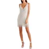 Shefan kvinnor dans kostym djup v nacke silver elegant tofs mini klänning sexig backless bodycon clubwear glitter party vestidos casual klänningar