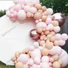 130Pcs Macaron Pink Birthday Balloons Garland Arch Set Silver 4D Foil Balloon Kit Baby Shower Wedding Decoration Party Supplies 210626