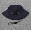 W nowym stylu kapelusz typu Bucket składane kapelusze rybackie Unisex Outdoor Sunhat piesze wycieczki wspinaczka polowanie plaża czapki wędkarskie regulowane męskie sznurki do rysowania czapki