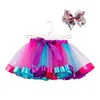 11 couleurs bébé filles robe bonbons couleur arc-en-ciel bébés jupes avec bandeau ensembles enfants vacances robes de danse gyq