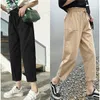 Pantaloni cargo kaki da donna Harem militari larghi larghi per le donne Pantaloni sportivi e jogging da donna in cotone Hip Hop 210428