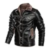 Winter Men's Leather Jacket Casual Plus Velvet PU Coat Men Fleece Military Motorcycle Retro Large Size M-8XL 211126