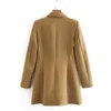 Autumn Women Casual OL Blazers Coats Long Sleeve Double Breasted Solid Blazer Female Elegant Outerwear Clothing 210513