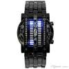 Mode Montre Électronique De Luxe Conception Bleu LED Numérique Sport Militaire Montre-Bracelet Hommes Plein Acier Inoxydable Montres Relo