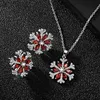 Earrings & Necklace SINZRY Classic Trendy CZ Jewelry Set Elegant Bling Snowflake Cubic Zircon Earring For Women Gift