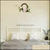 Decorative Flowers & Wreaths Festive Party Supplies Home Garden Handmade Artificial Flower Wreath White Rose Hydrangea Wall Wedding Front Do