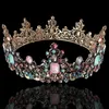Magnifique cercle coloré Royal Queen King diadèmes et couronnes Pageant bal diadème de mariée mariage cheveux bijoux tête accessoires X0625