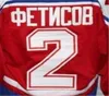 Vintage Moscou Cska Novo Vermelho Fetisov Hóquei Jersey Bordado Costurado Personalizar qualquer número e nome Jerseys