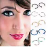 8mm Modne pierścienie Nose Body Piercing Biżuteria Moda Ze Stali Nierdzewnej Open Hoop Studia Kolczyk Fałszywe Noseringi Non Piercingring Prezent