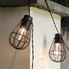 Dekorative Objekte Figuren 300 cm LED Outdoor Hängende Gartentischlampe Glühlampe Solarlaterne Eisen Lichterkette Rasen Landschaft