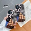 Houndstooth leopardo vaca padrão costurado telefone casos para iphone 13 12 pro 11 x xs max xr 7 8 plus gravado shell oval inovador design interessante encaixe capa