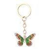 Liga Rhinestone pintura óleo bonito borboleta borboleta keychain pingente moda fresco chaveiro saco acessórios