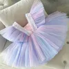Wedding Birthday Dresses For Girls 3-8 Years Elegant Party Sequins Tutu Christening Gown Kids Children Formal Pageant Clothes 210726
