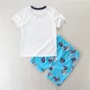 Metri da salto Set di abbigliamento estivo per bambini con dinosauri di cartoni animati Stampa Moda Ragazzi Ragazze Set da 2 pezzi Abiti per bambini 210529