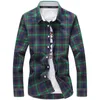 Casual shirts voor heren YZBZJC 5XL Plaid Men Geroold shirt kledingmerk 2022 Mode Knop Down Long Sleeve Plus Size omlaag