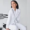 Kadın Pijama Hiloc Kadife Pantolon Takım Elbise Robe Setleri Dantel Up Bornoz Kadınlar Için Set Kadın 2 Parça Örgü Nightie Sonbahar Sıcak Homewear W