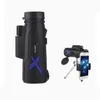 IPRee® 12X50 Telescopio portátil con lente óptica HD monocular impermeable + soporte telescópico con clip para teléfono móvil