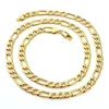 Gold Necklace Chain Real 18 k Yellow G/F Solid Men's Figaro Link Design 24'